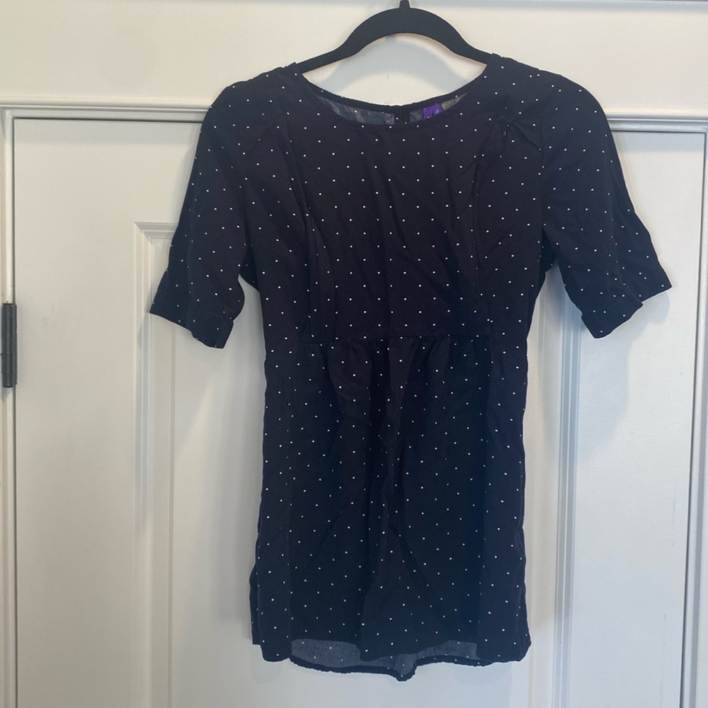 Seraphine Maternity/Nursing Top Navy Blue Dot, Size 2